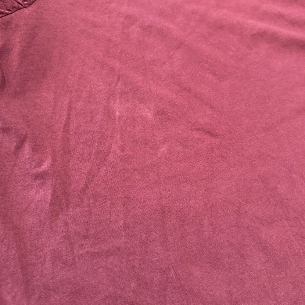 Veronica Beard Jeans Burgundy Designer XL Pima Cotton Ruched Puff Sleeve Top - Picture 5 of 10